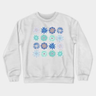 Bluish Summer Flowers Crewneck Sweatshirt